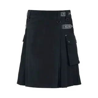 Black Premium By Emp Kilt Midi Skirt Black