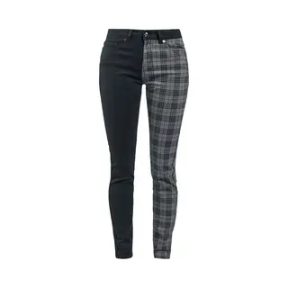 Rock Rebel By Emp Skarlett Cloth Trousers Black Grey