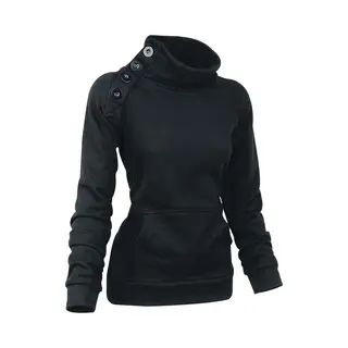 R.E.D. Rock-Engineered Design Zwart Sweatshirt Met Knoopdetail - Dames - M