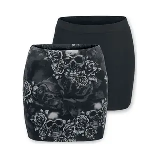 Black Premium By Emp The Double Life Mini Skirt Black Grey