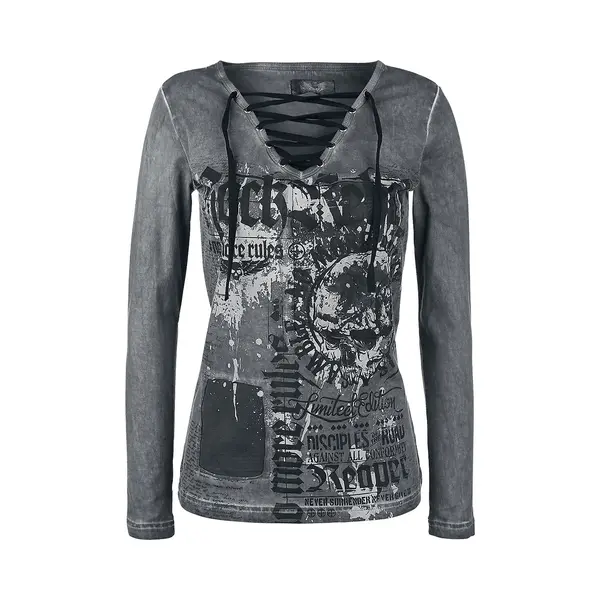Rock Rebel By Emp Stay Awake Long-sleeve Shirt Grey thumbnail