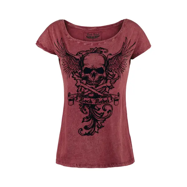 Rock Rebel By Emp All In The Mind T-Shirt Burgundy thumbnail
