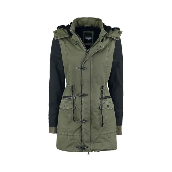 Rock Rebel By Emp Winterjas - Ladies Parka - S Tot 3XL - Voor Vrouwen - Olijf-zwart thumbnail