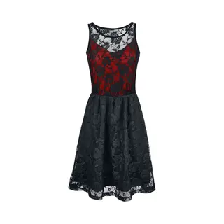 Gothicana By Emp Lady Jane Midi Dress Black Red