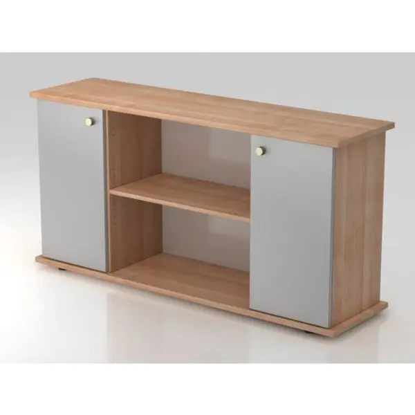 Dressoir 2 Deuren SB2T Sg Geribbeld Handgreep 2 Niveau - Hammerbacher thumbnail