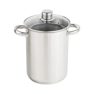 Haushalt International Nudeltopf & Spargeltopf Hoch (Kochtopf 4 Liter, Mit Sieb Und Deckel) - Pastatopf Mit Siebeinsatz, Hoher Kochtopf, Ideal Als