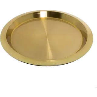 Hi Dienblad/serveerblad - Rvs - D40 Cm - Goud - Met Opstaande Rand