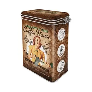 Nostalgic Art Vorratsdose Coffee House Aufbewahrungsbox Rechteckig Metall Mehrfarbig