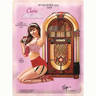 Wandbord - Jukebox Wurlitzer 1015 - 1946 Claire Sinclair