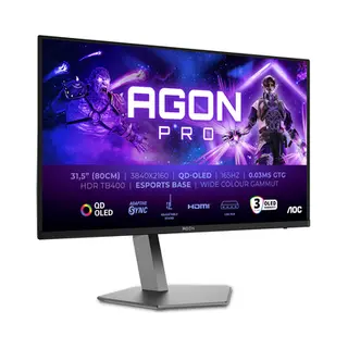 Aoc Agon Pro AG326UD computer monitor 80 cm (31.5") 3840 x 2160 pixels 4K Ultra Hd Qd-Oled Black