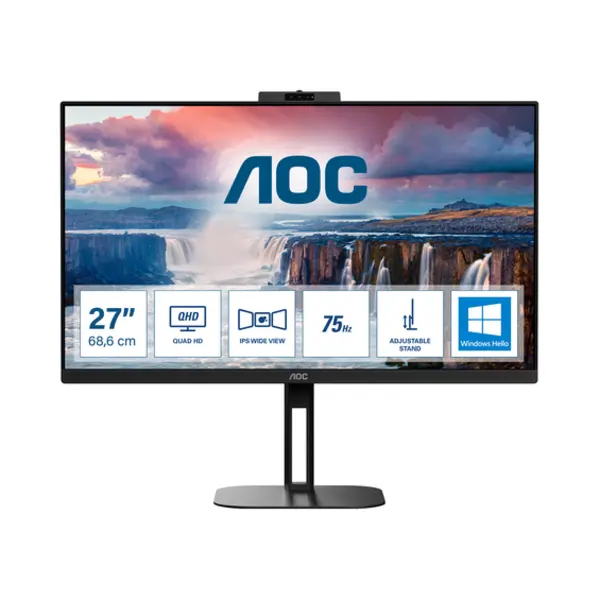 Aoc V5 Q27V5CW/Bk Computerbildschirm 68,6 cm (27") 2560 x 1440 Pixel Quad Hd Led Schwarz thumbnail