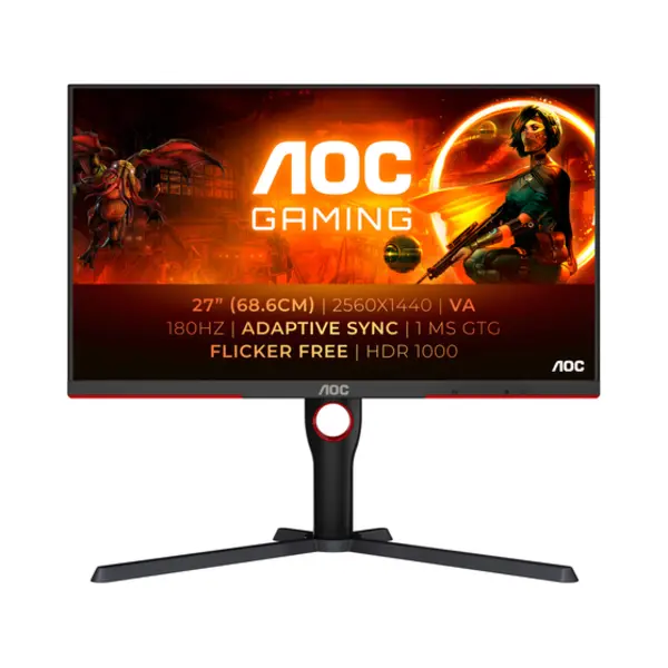 Aoc G3 Q27G3XMN/Bk Computerbildschirm 68,6 cm (27") 2560 x 1440 Pixel 2K Ultra Hd Led Schwarz, Rot thumbnail