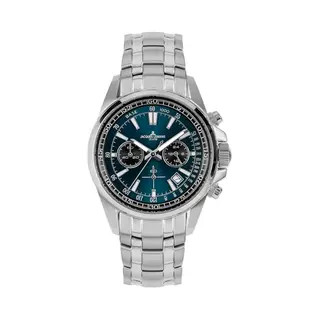 Jacques Lemans Men's Chronograph Sunburst Dial Watch 1-2117, D. Blue/Silver With Metal Band, Bracelet