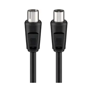 Goobay Antennenkabel (<70 dB), doppelt geschirmt, Koax-Stecker > Koax-Buchse, Alu-Schirmung, Ccs, Pvc-5mm, 5 m, schwarz