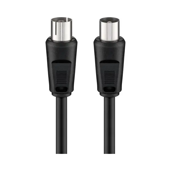 Goobay Antennenkabel (<70 dB), doppelt geschirmt, Koax-Stecker > Koax-Buchse, Alu-Schirmung, Ccs, Pvc-5mm, 5 m, schwarz thumbnail