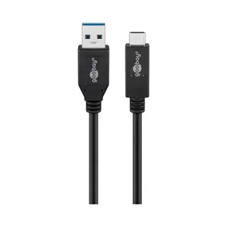 Goobay 41073 Usb Kabel Usb 3.2 Gen 2 (3.1 Gen 2) 0,5 m Usb A Usb C Schwarz