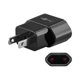 Goobay 45344 netstekker adapter Type A Type C (Europlug) Zwart