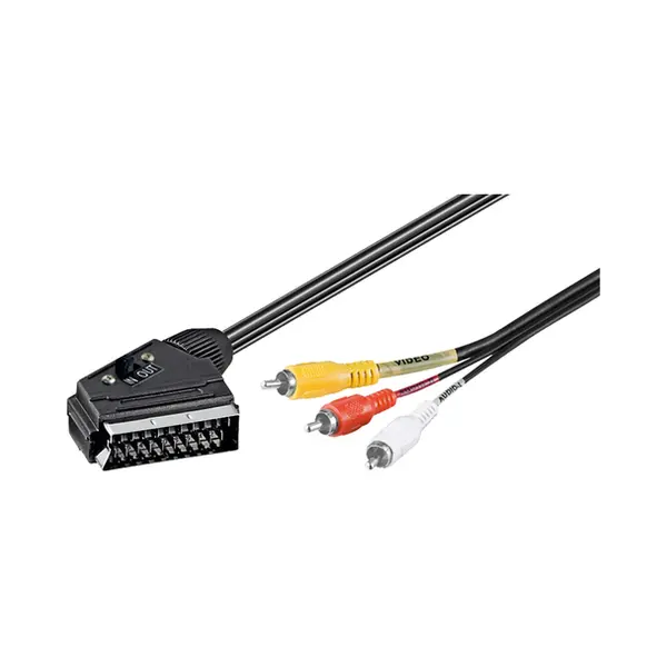 Goobay 50364 Videokabel-Adapter 2 m Scart (21-pin) 3 x Rca Schwarz thumbnail