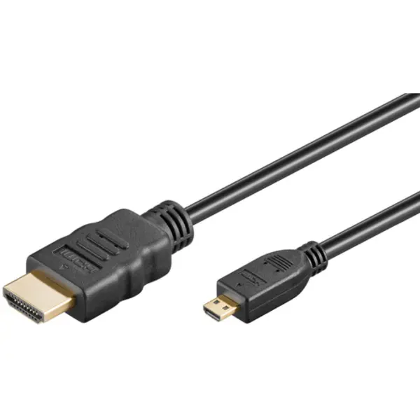 Goobay 53781 Hdmi kabel 1 m Hdmi Type A (Standaard) Hdmi Type D (Micro) Zwart thumbnail