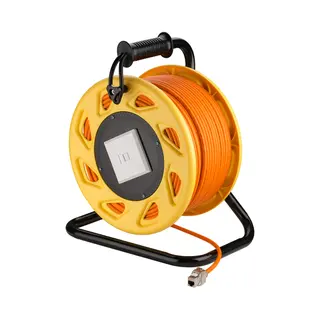 Goobay Mobile RJ45 Netzwerk Kabeltrommel, Orange, 90m