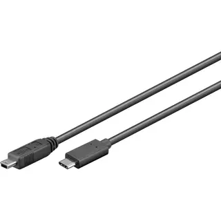 Goobay 67989 Usb-kabel Usb 2.0 0,5 m Mini-Usb B Usb C Zwart