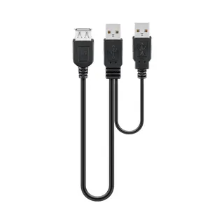 Deltaco 93353 Usb Kabel Usb 2.0 0,3 m Usb A 2 x Usb A Schwarz