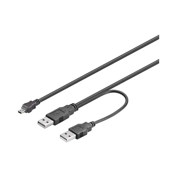 Goobay 0.6 m 2 x Usb A/mini Usb B Usb Kabel Usb 2.0 0,6 m Mini-Usb B Schwarz thumbnail