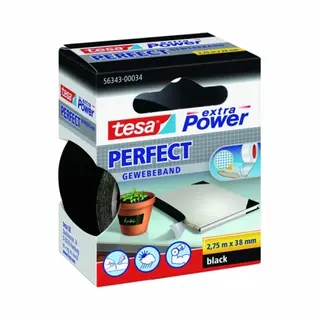 Tesa® 56343 Extra Power Fabric Tape - Black - 38mm X 2.75m