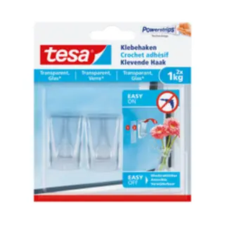Tesa 77735-00000 Wandhalterung Drinnen Universalhaken Transparent 2 Stück(e)