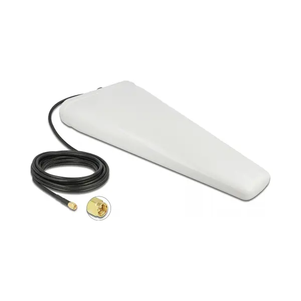 DeLOCK Lte Antenne Sma Stecker 9 - 11 dB direktional mit Anschlusskabel (Rg-58, 5 m) weiß outdoor thumbnail