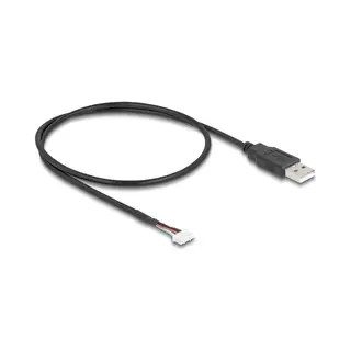 DeLOCK 12109 Usb-kabel Usb 2.0 0,6 m Usb A 5-pin terminal block Zwart