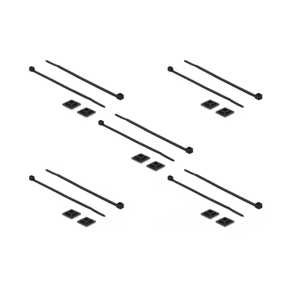 DeLOCK 18680 kabelbindersokkel Zwart Nylon 10 stuk(s) thumbnail