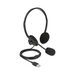 DeLOCK Usb Stereo Headset mit Lautstärkeregler für Pc und Notebook - Ultra-Leicht