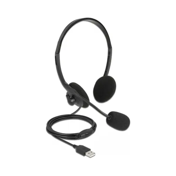 DeLOCK Usb Stereo Headset mit Lautstärkeregler für Pc und Notebook - Ultra-Leicht thumbnail