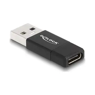 DeLOCK 60001 tussenstuk voor kabels Usb A Usb C Zwart