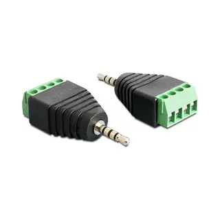 DeLOCK 65454 tussenstuk voor kabels 2.5mm 4pin Zwart, Groen