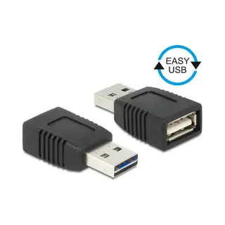 DeLOCK 65520 tussenstuk voor kabels Usb 2.0 A Zwart