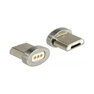 DeLOCK 65929 tussenstuk voor kabels Usb Type Micro-B magnet interface Zilver