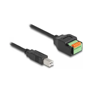 DeLOCK 66457 tussenstuk voor kabels Usb 2.0 Type-B 5 pin terminal block Zwart, Groen