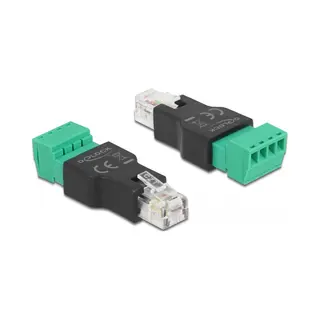 DeLOCK Adapter RJ11/14 Stecker zu Terminalblock 4 Pin 2-teilig
