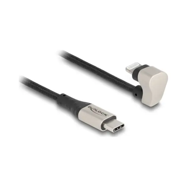 DeLOCK 80025 Lightning-kabel 1 m Zwart, Zilver thumbnail