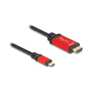 DeLOCK Usb Type-C zu Hdmi Kabel (Dp Alt Mode) 8K 60 Hz mit Hdr Funktion 1 m rot