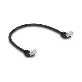 DeLOCK RJ45 Netzwerkkabel Cat.6A S/Ftp 45° nach oben gewinkelt 0,5 m schwarz