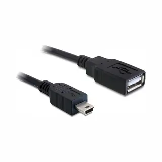DeLOCK 82905 Usb-kabel Usb 2.0 0,5 m Usb A Mini-Usb B Zwart