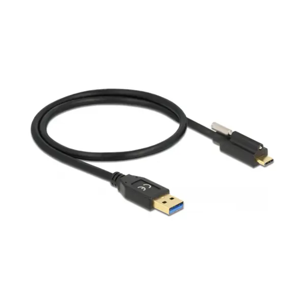 DeLOCK SuperSpeed Usb 10 Gbps (Usb 3.2 Gen 2) Kabel Typ-A Stecker zu Usb Type-C Stecker mit Schraube oben 0,5 m thumbnail