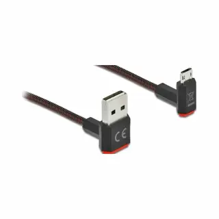 DeLOCK Easy-Usb 2.0 Kabel Typ-A Stecker zu Easy-Usb Typ Micro-B Stecker gewinkelt oben / unten 0,2 m schwarz