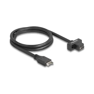 DeLOCK Usb 10 Gbps Kabel Typ-E Key A 20 Pin Stecker zu Usb Type-C Buchse zum Einbau 70 cm