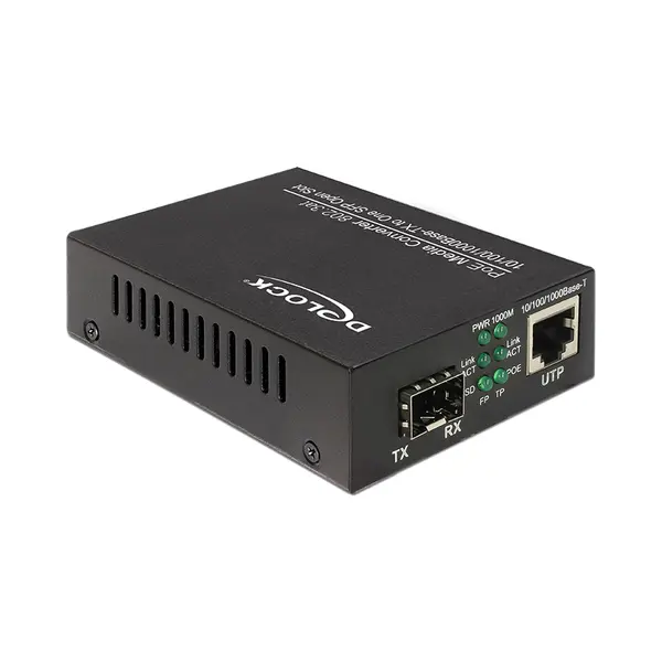 DeLOCK 86180 network media converter 1000 Mbit/s Black thumbnail