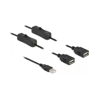 DeLOCK 86803 Usb-kabel Usb 2.0 1 m Usb A 2 x Usb A Zwart