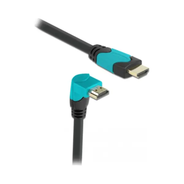 DeLOCK High Speed Hdmi Kabel Stecker gerade zu Stecker 90° unten gewinkelt 48 Gbps 8K 60 Hz 2 m thumbnail